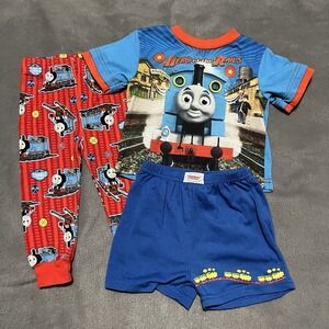 Vintage Boy's Thomas & Friends Pajama Train 3 pc Pj set (1 top/2 bottoms) Sz 2T